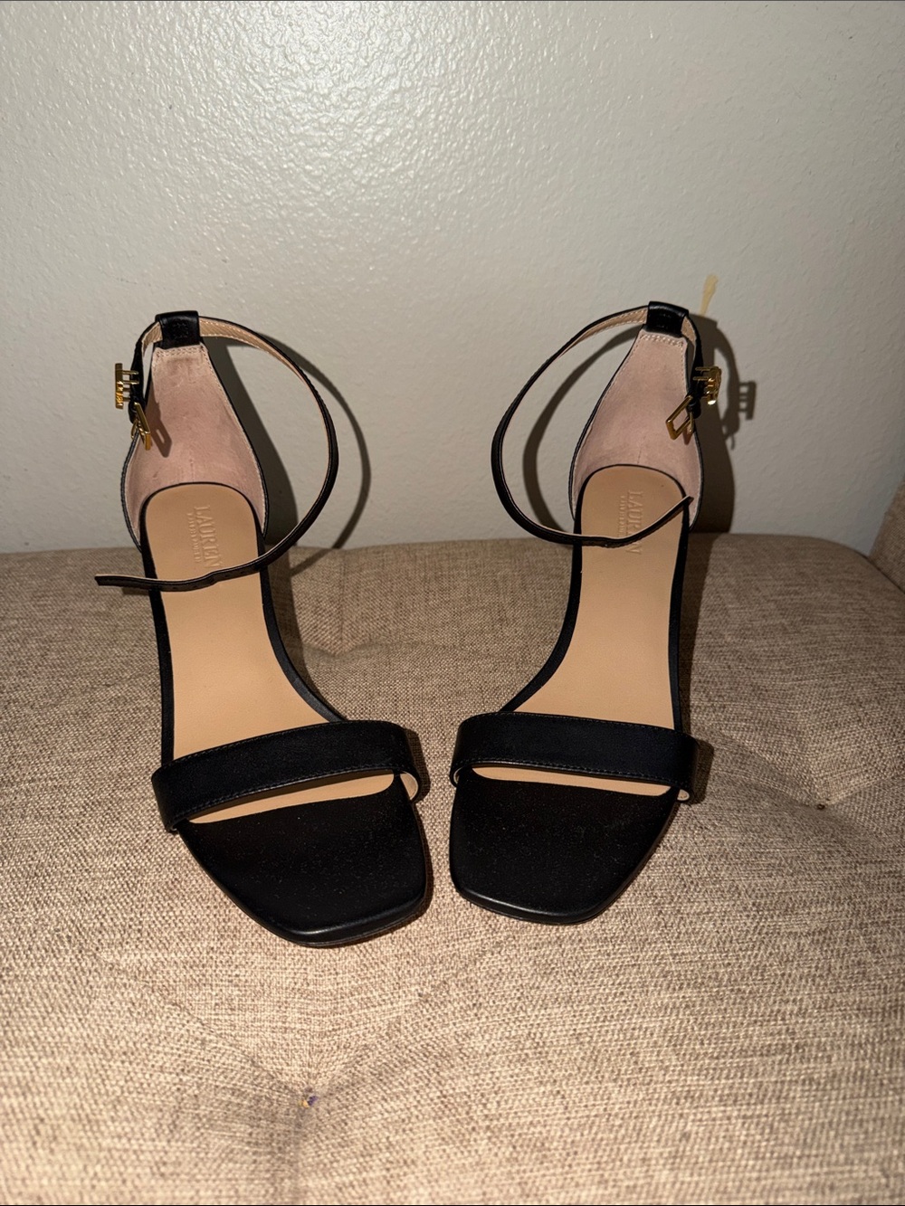 Ralph Lauren - Classic Black Ankle-Strap Heeled Sandals